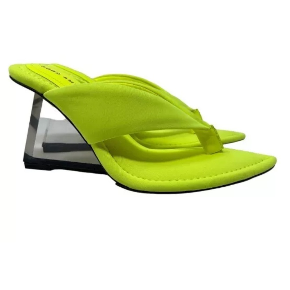 Good American Neon Yellow Thong Sandals
